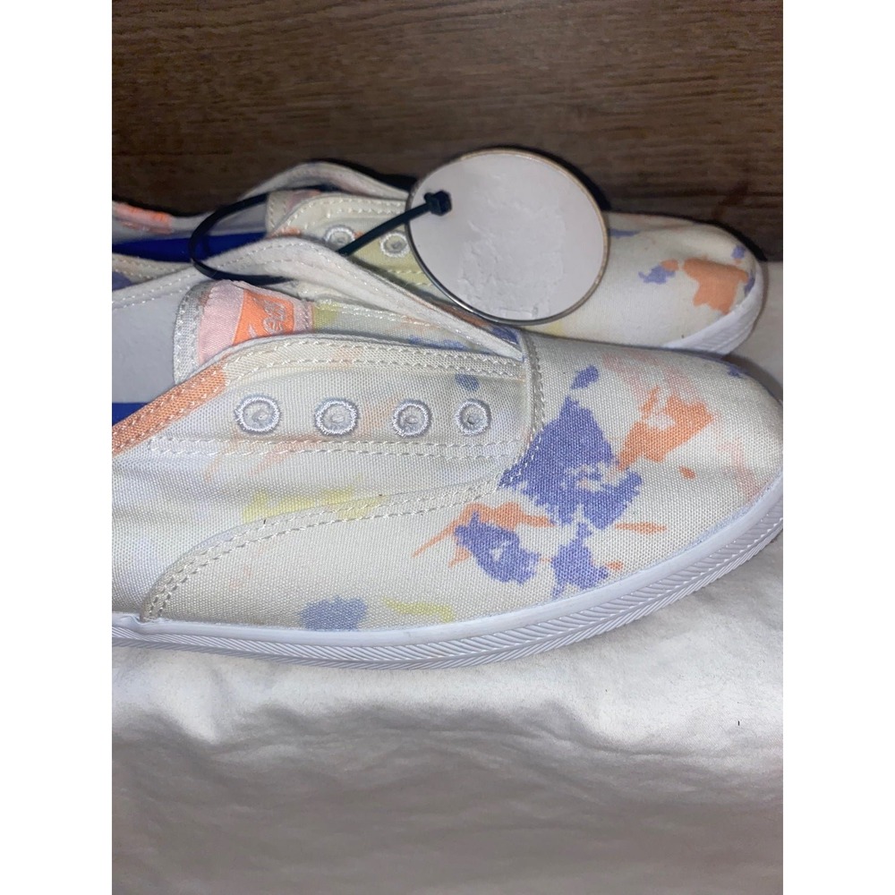 Keds Women's Chillax Twill Slip On‎ Sneaker, White/Peach Splatter, sz 6 - Picture 2 of 9